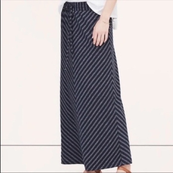 Loft Chevron Maxi Skirt with Back Slit EUC - Picture 1 of 11